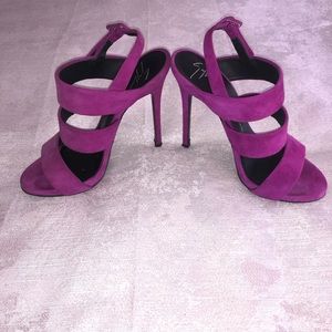 Giuseppe Zanotti Fuchsia Suede Strappy Sandals
